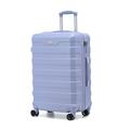 CMY Suitcase Medium Size Hard Shell Lightweight 4 Dual Spinner Wheels Trolley Luggage Suitcase Medium 24" Hold Check in Luggage TSA Combination Lock (Purple)