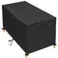 Garden Furniture Covers Waterproof Rectangular Patio Table Chair Cover Heavy Duty 420D Oxford Windproof Anti-UV Rip Sofa Coffee Table Cover-Black_250x150x90cm