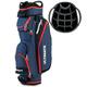 GYMAX Golf Trolley Bag, Lightweight Golf Trolley Bag with 14 Way Dividers, 8 Zippered Pockets, Cooler Bag, Shoulder Strap, Rain Hood & Shoulder Strap, Portable Golf Club Carry Bag (Navy)