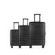 ETERNITIVE - Suitcase Set I Travel Suitcase Set of 3 Made of ABS I Size: 75.5 x 48 x 32 cm I Suitcase Set with TSA Lock I Travel Suitcase with Wheels 360° I Suitcase Hand Luggage, Black, 75,5 x 48 x