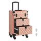 SONGMICS Makeup Trolley, Makeup Case on Wheels, Beauty Trolley with 2 Drawers, 34 x 24 x 56 cm, 360° Rotatable Castors, for Hairdressers, Makeup Artists, Gift Idea, Champagne Gold JHZ008A01