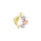 14ct Yellow Gold White Gold and Rose Gold Dolphin Pendant Necklace With Hawaiian Flower Jewelry Gifts for Women