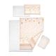 5 Piece Baby Bedding Duvet Pillow with Covers & Jersey Sheet fits 130x80cm Cot Bed (Mika Beige)