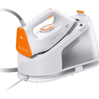 BRAUN Dampfbügelstation "Braun CareStyle 1 Pro IS1511WH", orange (weiß, orange), Dampfbügelstationen