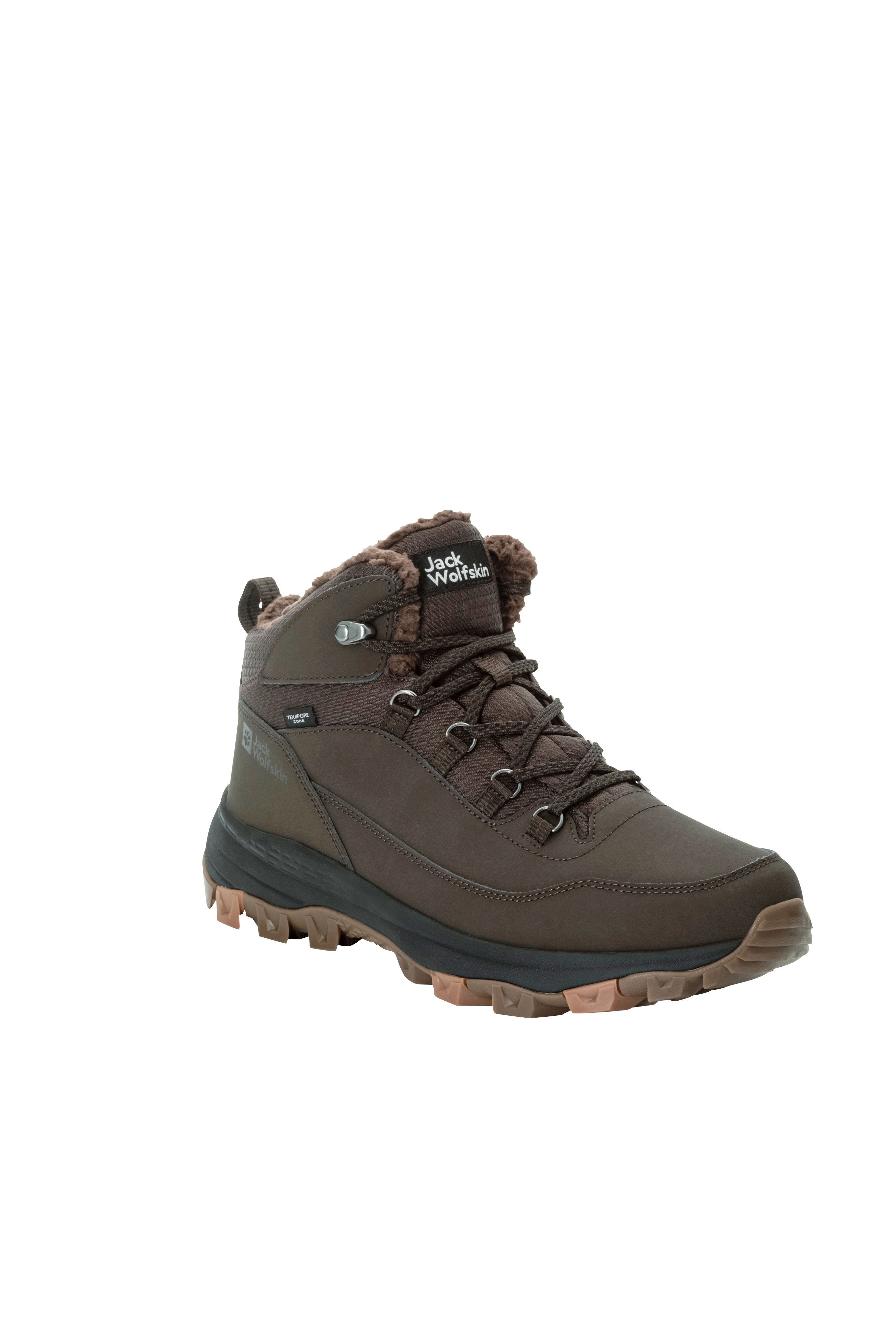 Outdoorwinterstiefel JACK WOLFSKIN "EVERQUEST TEXAPORE MID M", Damen, Gr. 44, braun, Leder, Textil, Sportlich, Schuhe, Winterboots, Snowboots, Winterschuhe, wasserdicht & gefüttert, Topseller