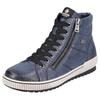 Schnürboots REMONTE, Damen, Gr. 43, blau (dunkelblau), Leder, Lederimitat, sportlich, Schuhe, Plateau, Schnürstiefelette, Boots in Crash-Optik
