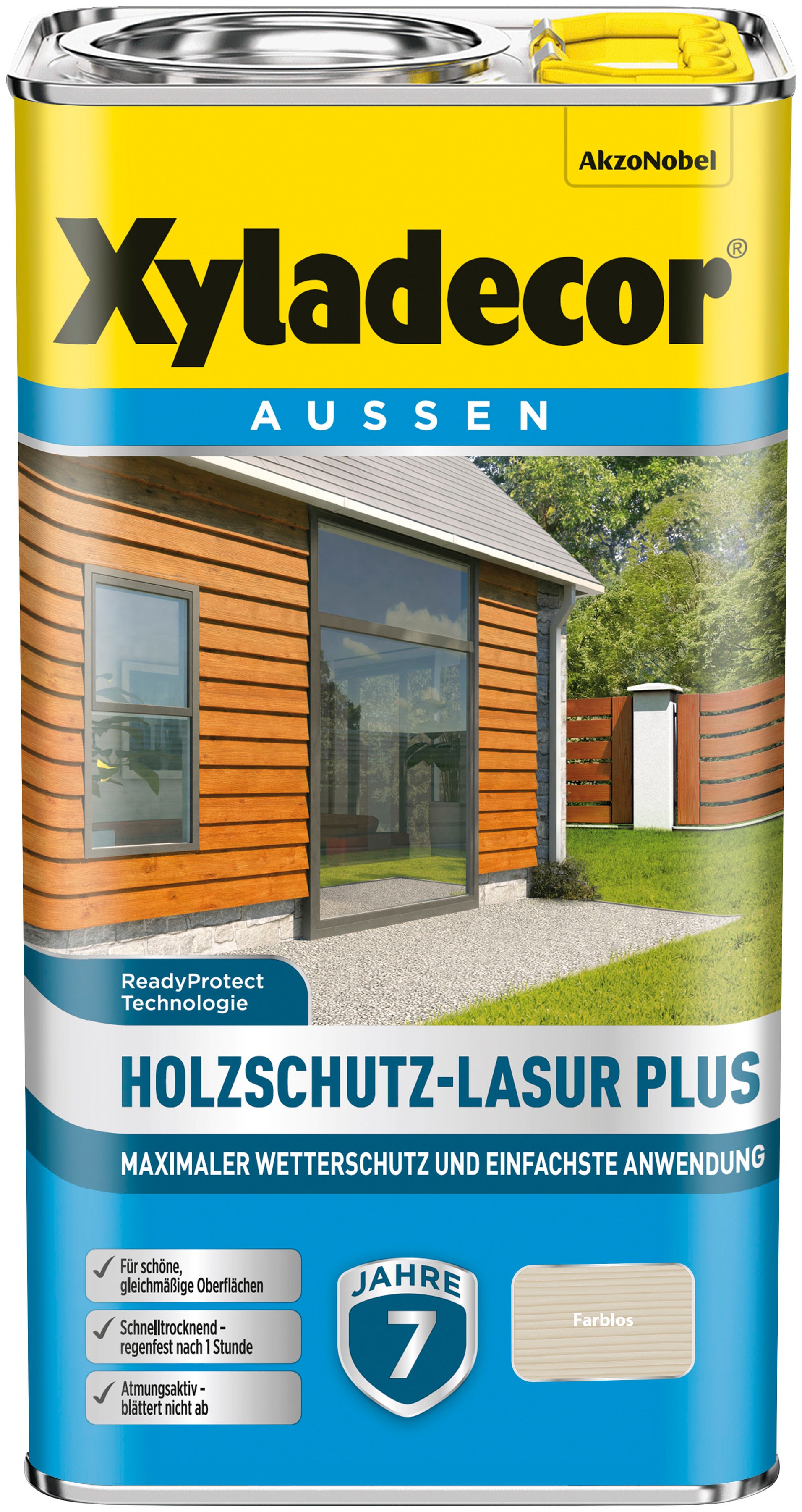 „XYLADECOR Holzschutzlasur „“Holzschutz-Lasur Plus““ Farben erhältlich verschiedenen Gebindegrößen und Farben Gr. 4 l 4000 ml, farblos Holzlasuren“