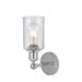 Beachcrest Home™ Alegria 1 Light Steel Armed Sconce Glass/Metal in Gray | 11.38 H x 3.88 W x 6.44 D in | Wayfair E08CE0E35E67499EB1249FBA27F72733