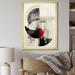 Ivy Bronx Helaina Asian Art Seashell Sumi VIII Framed On Canvas Print Metal in Black/Gray/Red | 32 H x 16 W x 1 D in | Wayfair