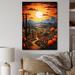 Red Barrel Studio® Krisily Yellow Green Cactus Desert Sunset Saguaro - Print on Canvas Plastic in Brown/Green/Orange | Wayfair