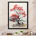 Red Barrel Studio® Minimalism Red Oak Tree Shimmering Autumn - Floral & Botanical Wall Art Living Room Metal in White | 32 H x 16 W x 1 D in | Wayfair