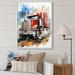 Winston Porter Semi Truck Heavy Duty I - Print on Canvas Plastic in Red | 44 H x 34 W x 1.5 D in | Wayfair 186BB4337D854AB1BD9210ED635E0CC7