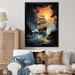 Breakwater Bay Pirate Boat Moonlit Raid - Pirate Wall Art Prints Metal in Orange | 32 H x 16 W x 1 D in | Wayfair 5BD255CCE968456AB9A3DAAC99CDF5FA