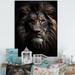 Ebern Designs Black & White Lion Portrait Vibrant II - Print Canvas, Cotton in Black/Brown/Gray | 20 H x 12 W x 1 D in | Wayfair