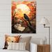 Red Barrel Studio® Bird Tree Silhouette Moon - Animals Wall Decor Canvas, Cotton in Orange | 20 H x 12 W x 1 D in | Wayfair