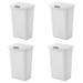 Sterilite 13 Gallon Touchtop Wastebasket w/ Titanium Latch (4 Pack) Plastic in White | 24.75 H x 12.625 W x 16.375 D in | Wayfair 4 x 10458004