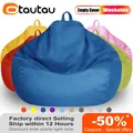 OTAUTAU-Pouf pouf en coton et lin pour enfant et adulte housse sans remplissage siège d'angle de