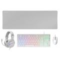 MARSGAMING MCP-RGB3, Pack Gaming-Tastatur Fixed RGB + Gaming-Maus RGB Flow 3200 DPI + Headset Over-Ear RGB + XXL Mousepad, Weiß, Französische Sprache