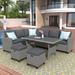 5 Piece Patio Furniture Set, Weatherproof Resin Wicker with Steel Frame, Thickened Cushioning and Lumbar Support