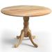 Wooden Dining Table with Round Tabletop and Curved Trestle Legs - 39.37" x 39.37" x 28.74"