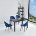 5 Piece Deluxe Transparent Glass Top Dining Table Set with Velvet Seat