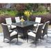 Outdoor Patio Natural Rattan Dining Table Brown Rectangular Dining Table with Clear Tempered Glass Top for Outdoor Garden