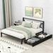 Modern Metal Platform Bed with 2 Storage Drawers, Sturdy Metal Bedframe with Headboard, Ergonomically Design/No Spring Box Need