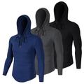 MEETWEE Sportshirt Herren, Laufshirt Langarm Funktionsshirt mit Kapuze Männer Sports Shirt Atmungsaktiv Hoodie Sweatshirt für Running Gym Joggingg