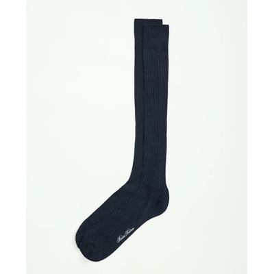 Brooks Brothers Men's Pima Cotton Blend Over-the-Calf Socks | Navy | Size 13