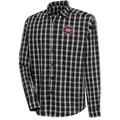 Men's Antigua Black Montreal Canadiens Carry Tri-Blend Button-Down Long Sleeve Shirt