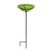 Designs GBB-05 12 Crackle Fern 12 Inch Glass Birdbath With Stake Green