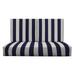 DÃ©cor Indoor Outdoor Foam Deep Seating Loveseat Cushion Set 46â€� X 26â€� X 5â€� Seat 23â€� X 21â€� X 3â€� Back Choose Color (Navy Blue White Stripe)