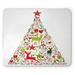 YhbSmt Christmas Mouse Pad New Year Theme Popular Seasonal Traditional Ornaments and Star with Tree Topper Rectangle Non-Slip Rubber Mousepad Standard Size Green Red