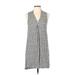 Tart Casual Dress - Shift V Neck Sleeveless: Gray Polka Dots Dresses - Women's Size Large