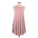 Silence and Noise Casual Dress - A-Line Scoop Neck Sleeveless: Pink Solid Dresses - Women's Size Medium