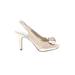 Fioni Night Heels: Ivory Print Shoes - Women's Size 7 1/2 - Peep Toe