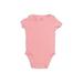 Carter's Short Sleeve Onesie: Pink Bottoms - Size 9 Month