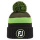 FootJoy Pom Pom Beanie Hat - Black/Green/Olive