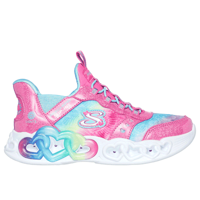 Skechers Girl's Slip-ins: Infinite Heart Lights Sneaker | Size 11.0 | Pink | Synthetic/Textile