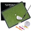 SWINGTRAC Replaceable Golf Training Mat w/Swing Tracker - Outdoor/Indoor Practice Trainer for Driving - Pro Grip Golf Hitting Mats for Improved Swing Accuracy and Distance (Artificial Grass Pro)