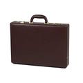 Quindici Genuine Leather Attache Case Business Briefcase Twin Combintion Locks Cognac