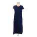 Jessica Simpson Casual Dress - Midi: Blue Solid Dresses - Women's Size Medium