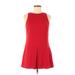 Trafaluc by Zara Casual Dress - Mini Crew Neck Sleeveless: Red Solid Dresses - Women's Size Medium