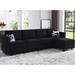 Latitude Run® Teangela 116.6" Velvet L Shaped Modular Sectional 6-Pieces Sofa w/ Storage Velvet in Black | 33.5 H x 58.3 W x 116.6 D in | Wayfair