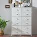 17 Stories Hegwein 12 - Drawer Dresser for Bedroom Storage Dresser Tall Fabric Dresser in White | 52.2 H x 34.7 W x 11.8 D in | Wayfair