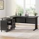 17 Stories Ottovile 63" W Executive Desk w/ File Cabinet for Home Office Wood/Metal in Gray/Black | 29.5 H x 63 W x 70.9 D in | Wayfair