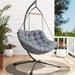 Langley Street® Loucks Swing Chair w/ Stand Polyester in Gray | 75 H x 39.25 W x 48 D in | Wayfair 9983973592C0455D92D9C5E8626CE0F4
