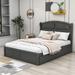 Red Barrel Studio® Calijah Queen 2 Drawers Wood Platform Bed w/ Twin Size Trundle Wood in Gray | 47 H x 63 W x 81 D in | Wayfair