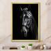 Gracie Oaks Latifat Black & White Horse Elegance - Print Metal in Black/Gray/White | 32 H x 24 W x 1 D in | Wayfair