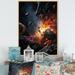 Latitude Run® Meteors Cosmic Journey - Asteroids Canvas Print Metal in Black/Orange/Red | 40 H x 30 W x 1.5 D in | Wayfair